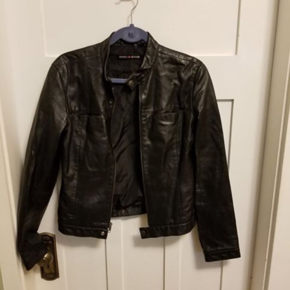 Black leather jacket